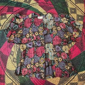 Vintage Floral Blouse Size XL
